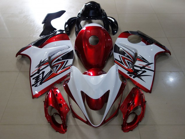 Gloss Red & White Design 08-20 GSXR 1300 Hayabusa Motorcycle Fairing Gloss Red & White Design 08-20 GSXR 1300 Hayabusa Motorcycle Fairing