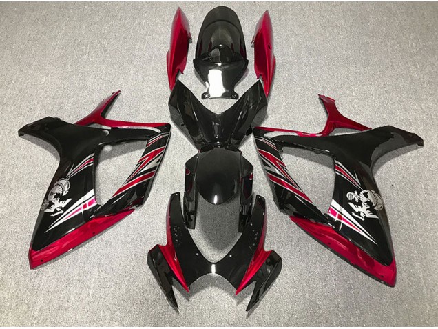Gloss Red and Black Design 06-07 GSXR 600-750 Motorcycle Fairing