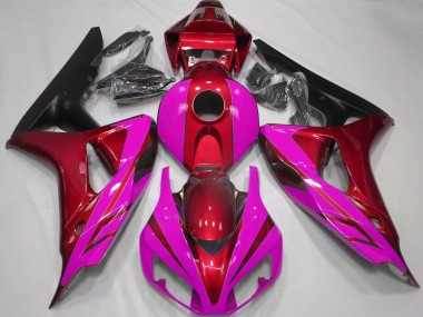 Gloss Red and Pink 06-07 CBR1000RR Motorcycle Fairing