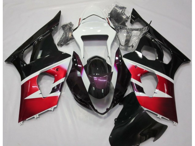 Gloss Red and White 03-04 GSXR 1000 Motorcycle Fairing Gloss Red and White 03-04 GSXR 1000 Motorcycle Fairing