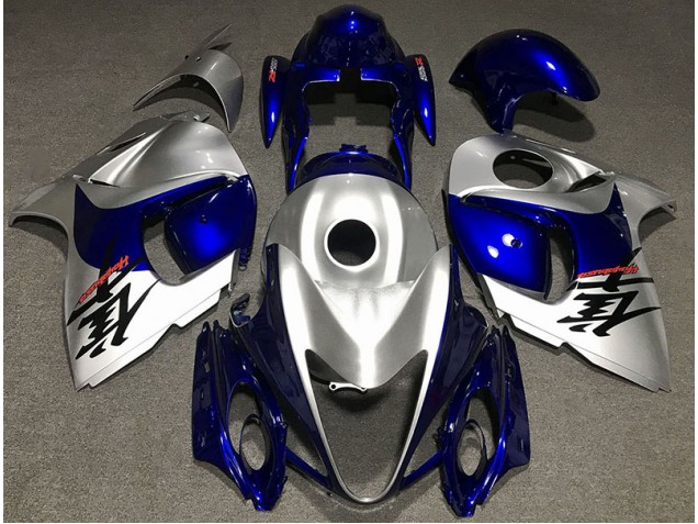 Gloss Silver and Blue 08-20 GSXR 1300 Hayabusa Motorcycle Fairing Gloss Silver and Blue 08-20 GSXR 1300 Hayabusa Motorcycle Fairing