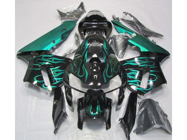 Gloss Teal Flame 05-06 CBR600RR Motorcycle Fairing Gloss Teal Flame 05-06 CBR600RR Motorcycle Fairing