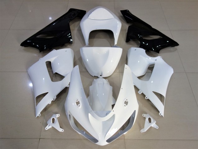 Gloss White & Black 05-06 ZX6R Motorcycle Fairing Gloss White & Black 05-06 ZX6R Motorcycle Fairing