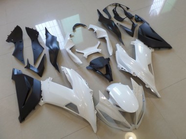Gloss White Black 13-18 ZX6R Motorcycle Fairing