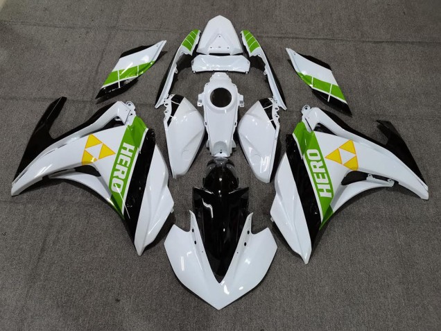 Gloss White Black and Green 15-18 R3 Motorcycle Fairing