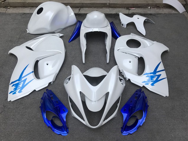 Gloss White & Blue 08-20 GSXR 1300 Hayabusa Motorcycle Fairing Gloss White & Blue 08-20 GSXR 1300 Hayabusa Motorcycle Fairing