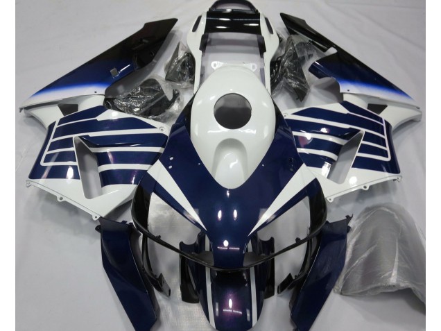 Gloss White & Blue Fade 03-04 CBR600RR Motorcycle Fairing