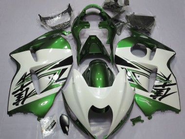 Gloss White & Green 97-07 GSXR 1300 Hayabusa Motorcycle Fairing
