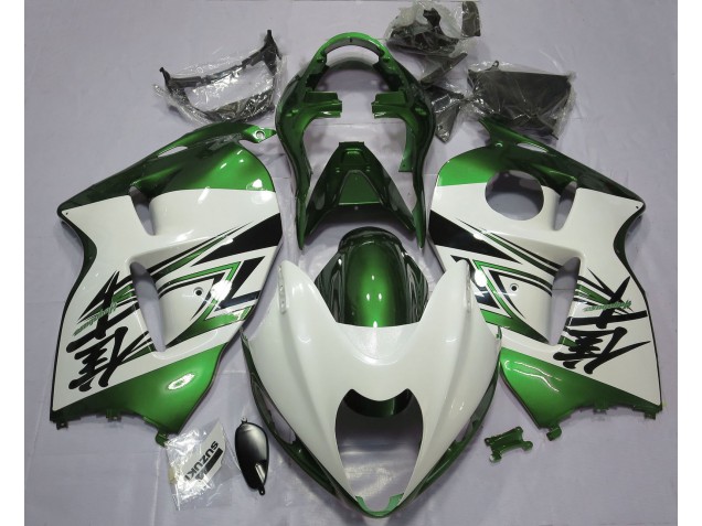 Gloss White & Green 97-07 GSXR 1300 Hayabusa Motorcycle Fairing Gloss White & Green 97-07 GSXR 1300 Hayabusa Motorcycle Fairing