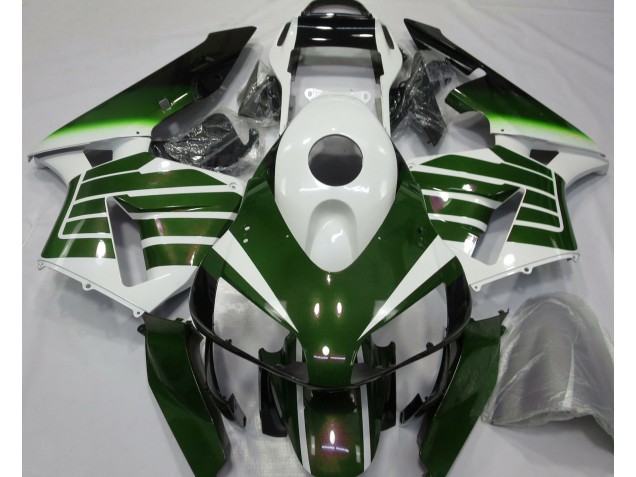 Gloss White & Green Fade 03-04 CBR600RR Motorcycle Fairing Gloss White & Green Fade 03-04 CBR600RR Motorcycle Fairing