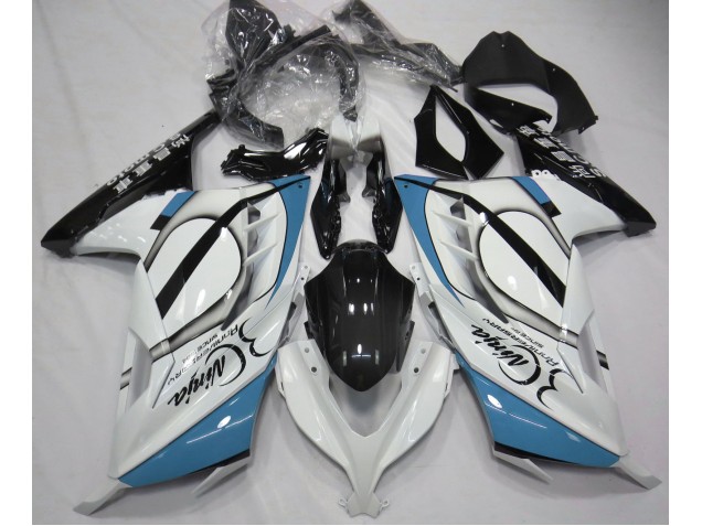 Gloss White & Light Blue 13-18 Ninja 300 Motorcycle Fairing Gloss White & Light Blue 13-18 Ninja 300 Motorcycle Fairing