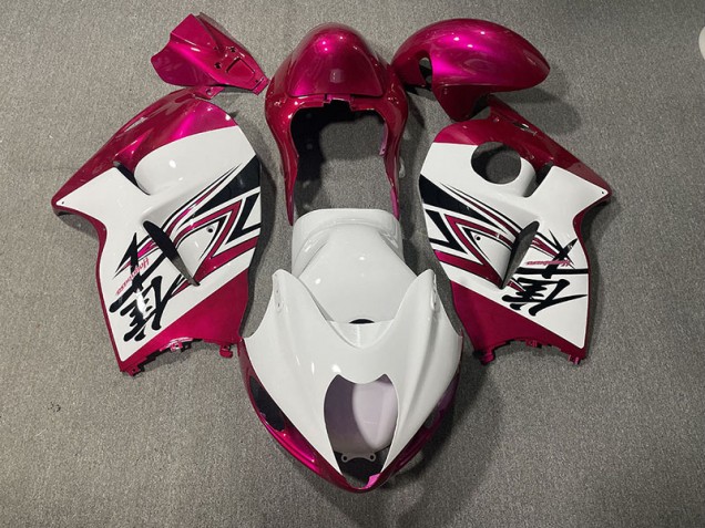 Gloss White & Pink 97-07 GSXR 1300 Hayabusa Motorcycle Fairing Gloss White & Pink 97-07 GSXR 1300 Hayabusa Motorcycle Fairing