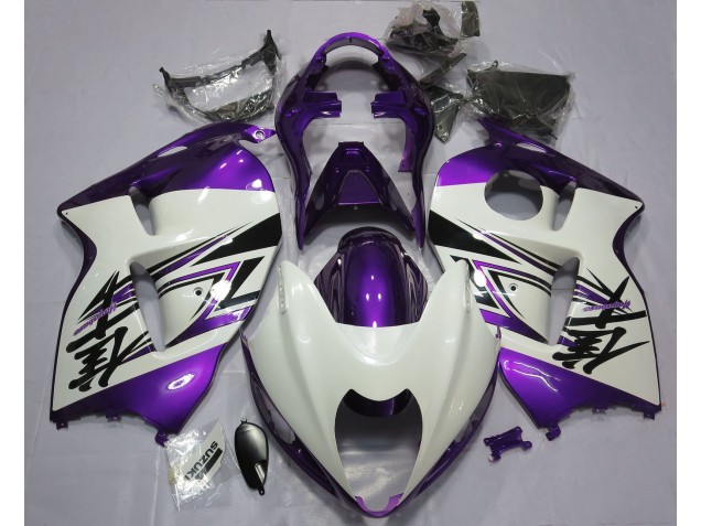 Gloss White & Purple 97-07 GSXR 1300 Hayabusa Motorcycle Fairing