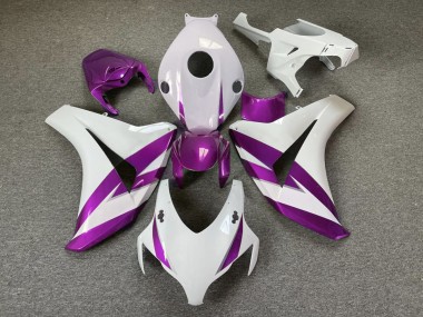 Gloss White & Purple Trim 08-11 CBR1000RR Motorcycle Fairing