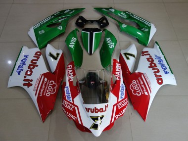 Gloss White / Red / Green 11-14 Ducati 1199 Motorcycle Fairing
