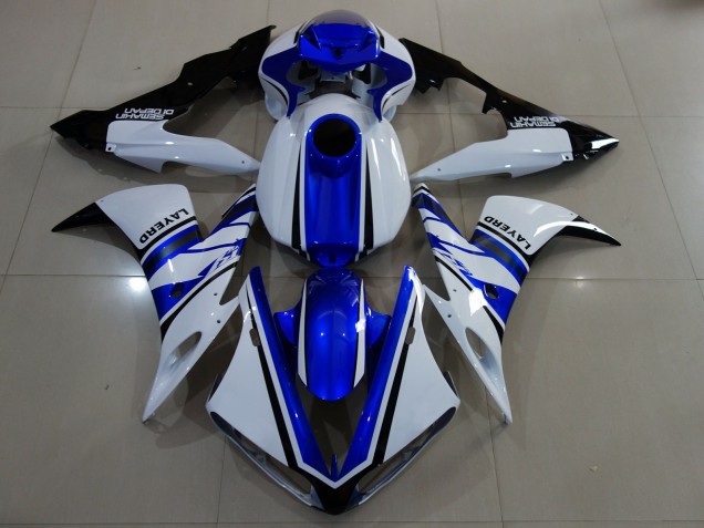 Gloss White and Blue 04-06 R1 Motorcycle Fairing