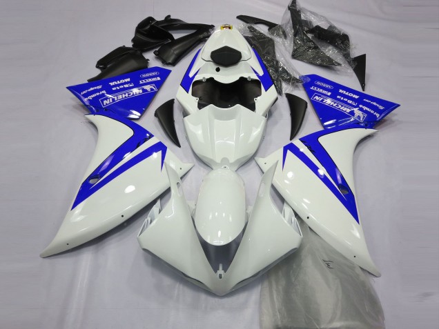Gloss White and Blue 12-14 R1 Motorcycle Fairing Gloss White and Blue 12-14 R1 Motorcycle Fairing