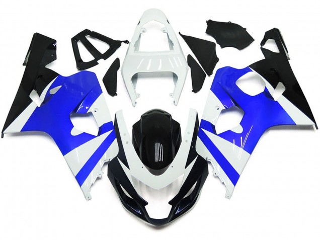 Gloss White and Gloss Blue 04-05 GSXR 600-750 Motorcycle Fairing Gloss White and Gloss Blue 04-05 GSXR 600-750 Motorcycle Fairing