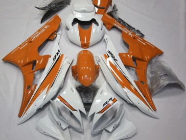 Gloss White and Orange 06-07 R6 Motorcycle Fairing