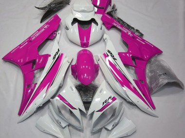 Gloss White and Pink 06-07 R6 Motorcycle Fairing
