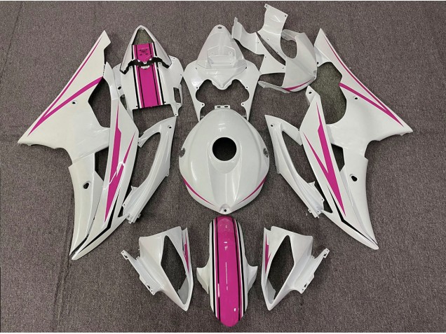 Gloss White and Pink 08-16 R6 Motorcycle Fairing Gloss White and Pink 08-16 R6 Motorcycle Fairing