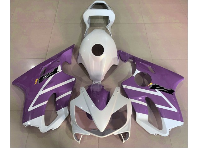 Gloss White and Purple 01-03 CBR600 F4i Motorcycle Fairing