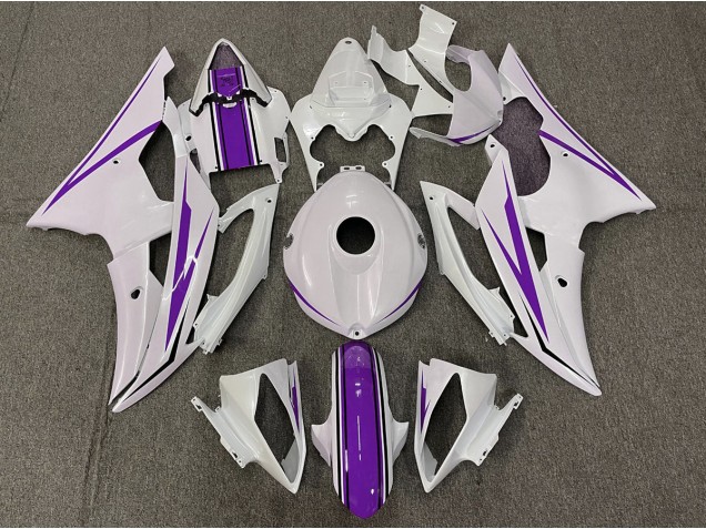 Gloss White and Purple 08-16 R6 Motorcycle Fairing Gloss White and Purple 08-16 R6 Motorcycle Fairing