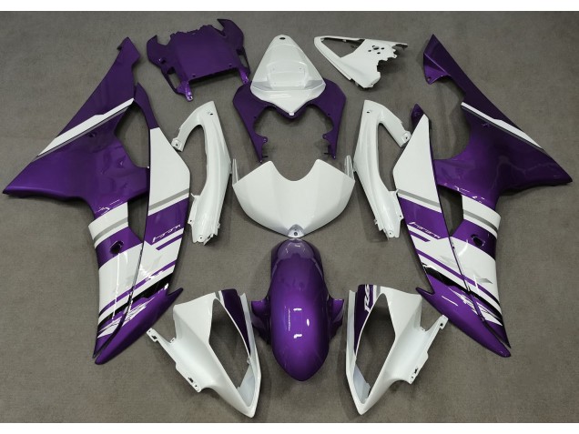 Gloss White and Purple OEM Style 08-16 R6 Motorcycle Fairing Gloss White and Purple OEM Style 08-16 R6 Motorcycle Fairing