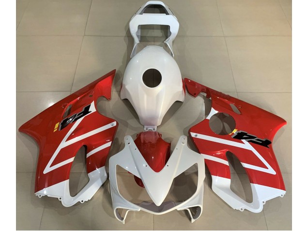 Gloss White and Red 01-03 CBR600 F4i Motorcycle Fairing Gloss White and Red 01-03 CBR600 F4i Motorcycle Fairing