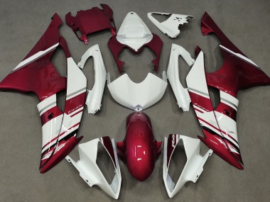 Gloss White and Red OEM Style 08-16 R6 Motorcycle Fairing