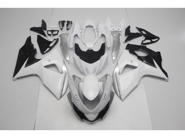 Gloss White and Silver 09-16 GSXR 1000 Motorcycle Fairing