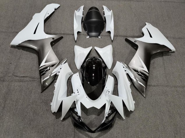 Gloss White and Silver Style 11-24 GSXR 600-750 Motorcycle Fairing