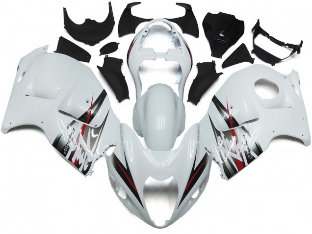 Gloss White and Silver Style 97-07 GSXR 1300 Hayabusa Motorcycle Fairing