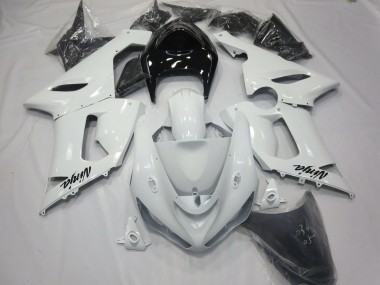Gloss White with Black tail 05-06 ZX6R Motorcycle Fairing