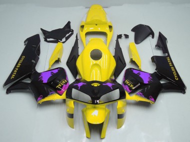 Gloss Yellow & Purple Splatter 05-06 CBR600RR Motorcycle Fairing