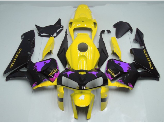 Gloss Yellow & Purple Splatter 05-06 CBR600RR Motorcycle Fairing Gloss Yellow & Purple Splatter 05-06 CBR600RR Motorcycle Fairing