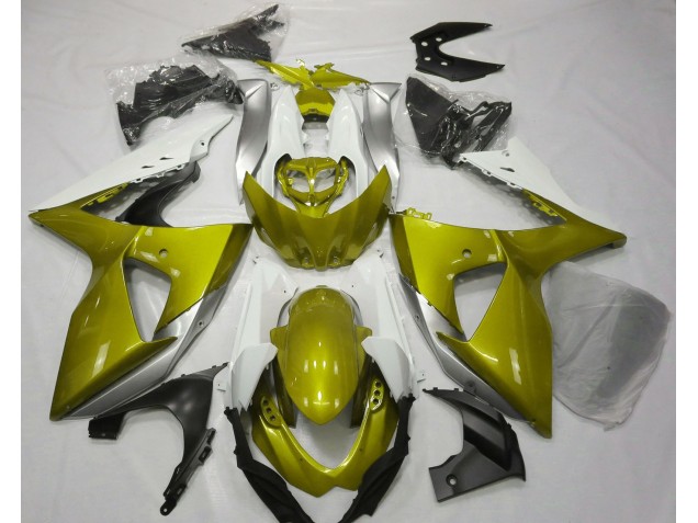 Gloss Yellow & White 09-16 GSXR 1000 Motorcycle Fairing Gloss Yellow & White 09-16 GSXR 1000 Motorcycle Fairing