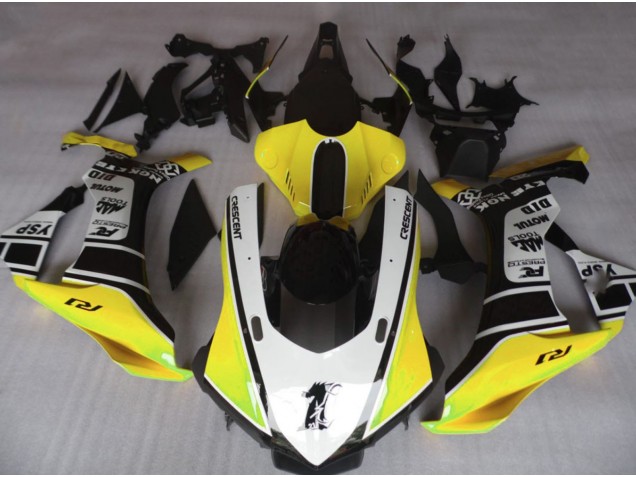 Gloss Yellow & White 15-19 R1 Motorcycle Fairing Gloss Yellow & White 15-19 R1 Motorcycle Fairing