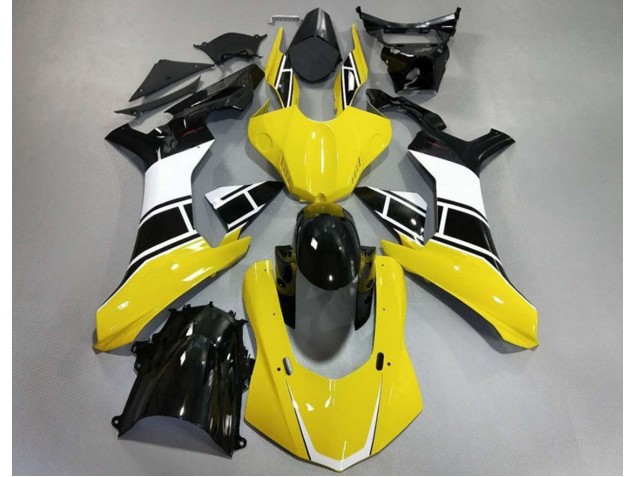 Gloss Yellow White and Black 15-19 R1 Motorcycle Fairing Gloss Yellow White and Black 15-19 R1 Motorcycle Fairing