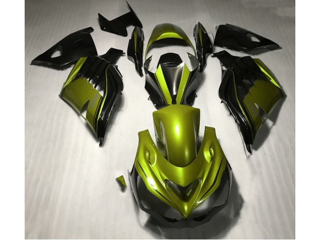 Gloss Yellow and Black 12-21 ZX14R Motorcycle Fairing Gloss Yellow and Black 12-21 ZX14R Motorcycle Fairing