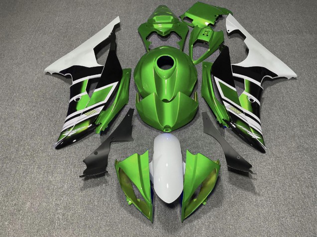 Green Black and White OEM Style 08-16 R6 Motorcycle Fairing Green Black and White OEM Style 08-16 R6 Motorcycle Fairing