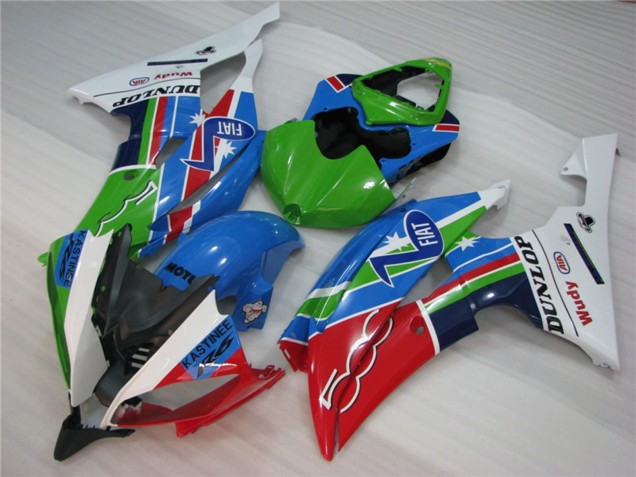 Green Fiat 08-16 R6 Motorcycle Fairing Green Fiat 08-16 R6 Motorcycle Fairing