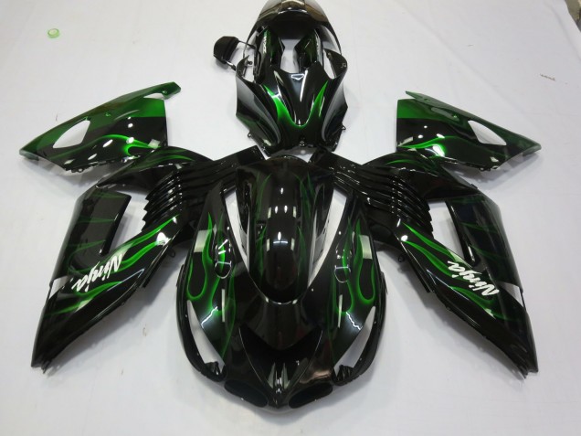 Green Flame 06-11 ZX14R Motorcycle Fairing Green Flame 06-11 ZX14R Motorcycle Fairing