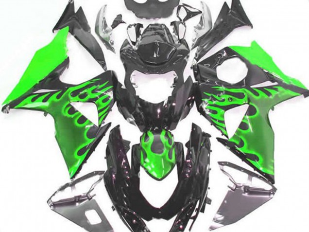 Green Flame 09-16 GSXR 1000 Motorcycle Fairing Green Flame 09-16 GSXR 1000 Motorcycle Fairing