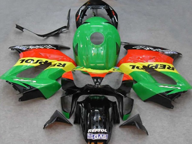 Green Repsol 02-12 VFR800 Motorcycle Fairing Green Repsol 02-12 VFR800 Motorcycle Fairing