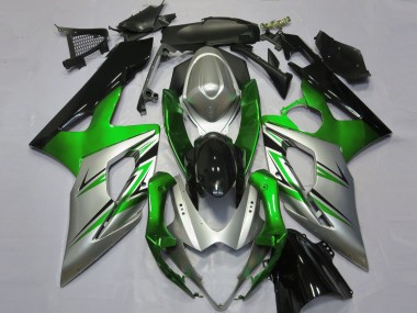 Green Silver and Black 05-06 GSXR 1000 Motorcycle Fairing
