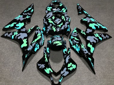Green and Grey Camouflage 07-08 CBR600RR Motorcycle Fairing