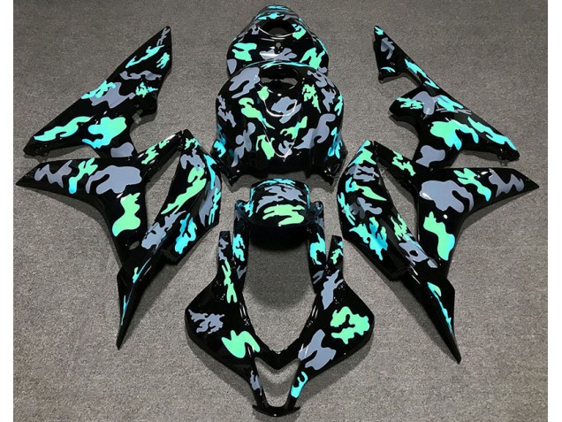 Green and Grey Camouflage 07-08 CBR600RR Motorcycle Fairing Green and Grey Camouflage 07-08 CBR600RR Motorcycle Fairing