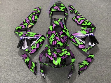 Green and Pink Camo 03-04 CBR600RR Motorcycle Fairing