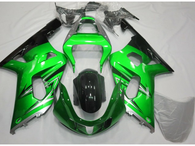 Green and Silver 01-03 GSXR 600-750 Motorcycle Fairing Green and Silver 01-03 GSXR 600-750 Motorcycle Fairing